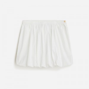 J.Crew Mini bubble-hem skirt in cotton poplin White Factory Outlet | 57OEVXJHD