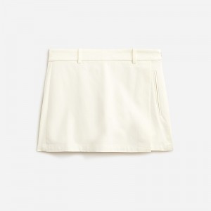 J.Crew Mini skort in bi-stretch cotton blend Ivory USA | 13ASFHQVU