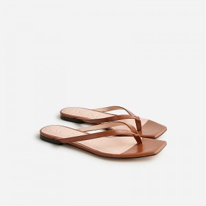 J.Crew New Capri thong sandals in snake-embossed leather English Saddle Outlet Online | 74DZLVIXK