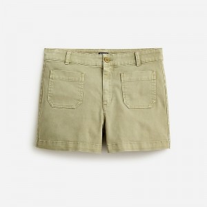 J.Crew New patch-pocket chino short Olive Sand Factory Promo | 64QDVGPWA