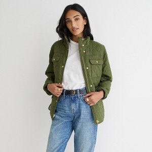 J.Crew New quilted downtown field jacket Deep Moss Factory Promo | 62MDFUZAW