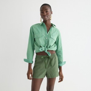 J.Crew New seaside short in linen blend Green Online | 06BDVZQCL