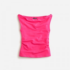 J.Crew Off-the-shoulder tank top in stretch cotton blend Rose Factory Promo | 63NEDPUVZ