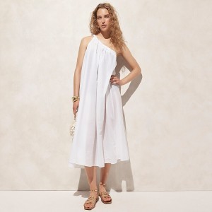 J.Crew One-shoulder beach dress in cotton voile White Factory Promo | 69MOFBTQA