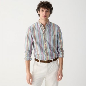 J.Crew Organic cotton indigo chambray shirt in stripe Ferris Awning Stripe Gr Clearance | 37HSYCXFM