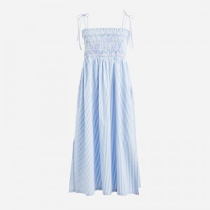 J.Crew Paloma dress in Liberty™ Capel fabric Soft Blue Bi Stripe USA | 16BOYFALZ