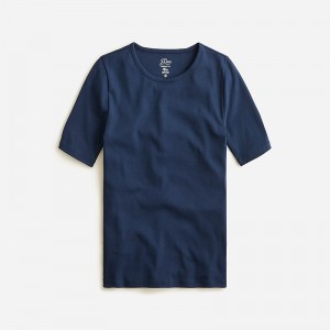 J.Crew Perfect-fit elbow-sleeve T-shirt Navy Outlet | 98YJGZQWH