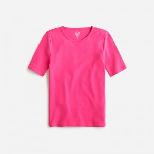 J.Crew Perfect-fit elbow-sleeve T-shirt Sweet Fuchsia Online | 04RGJCZWE