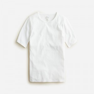 J.Crew Perfect-fit elbow-sleeve T-shirt White Outlet | 98TMLIAED