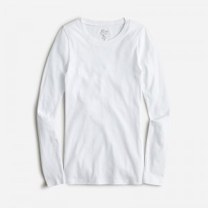 J.Crew Perfect-fit long-sleeve crewneck T-shirt White Outlet Online | 74ACDRSIM