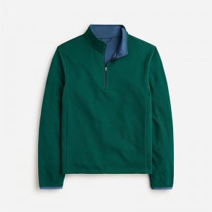 J.Crew Performance half-zip pullover with COOLMAX® technology Graffiti Green Blue Online | 04WTYVGIF