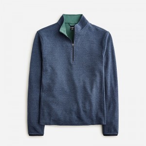 J.Crew Performance half-zip pullover with COOLMAX® technology Hthr Harbor Mineral USA | 18ZSLXKNP