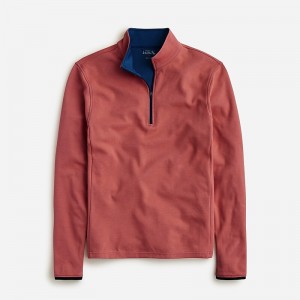 J.Crew Performance half-zip pullover with COOLMAX® technology Old Red Blue Factory Promo | 63JLFDZMO