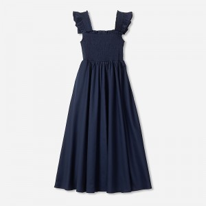 J.Crew Petite Plume™ Margaux dress Navy Outlet | 92NRVGUSY