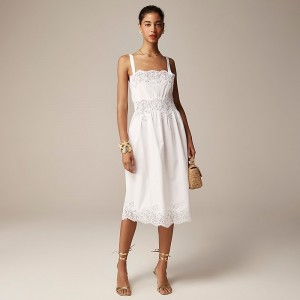 J.Crew Philomena dress in cotton poplin White USA | 13XJHFDMQ