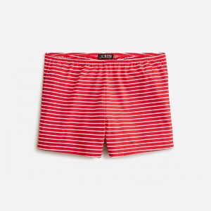 J.Crew Pima cotton pull-on short Alexa Stripe Red Ivory USA | 17EAHLQYB