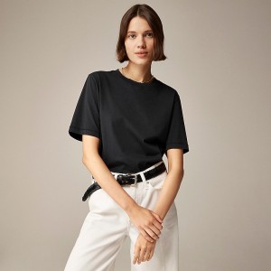 J.Crew Pima cotton relaxed T-shirt Black Factory Promo | 68YZRWFSO