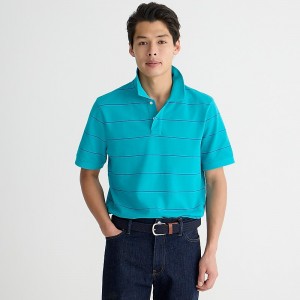 J.Crew Piqué polo shirt Turquoise Blue Wave Str Factory Promo | 68PNQECGM