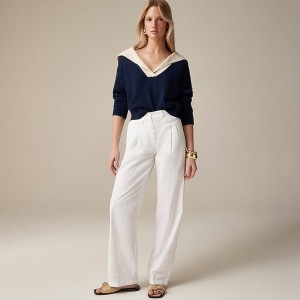 J.Crew Pleated button-front pant in chino White Online | 02HMSERWF