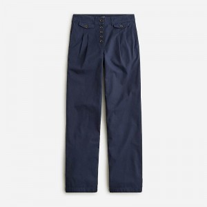 J.Crew Pleated button-front pant in chino Navy Sale | 24TBZMUAI