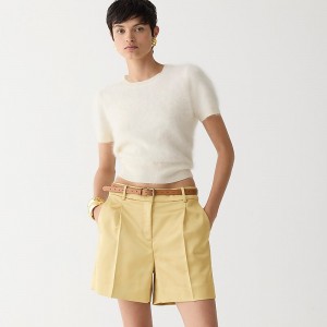 J.Crew Pleated suit short in tailored satin Golden Desert Sale | 23CFSTIUB