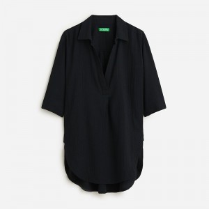 J.Crew Popover shirt in airy gauze Black Outlet Online | 72NTHLVXD