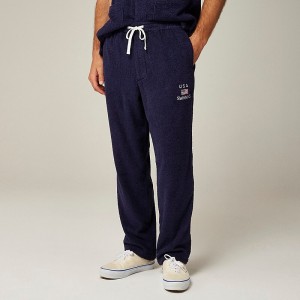 J.Crew Pre-order Limited-edition USA Swimming® X J.Crew terry cloth pant Deep Navy Outlet | 92QCANDUR