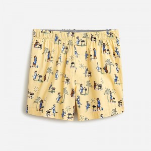 J.Crew Printed boxers Grillmaster Pup Pale Ye Clearance | 34SRHJTXA