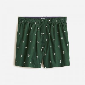 J.Crew Printed boxers Simple Palm Green White Sale | 24EOYANDM