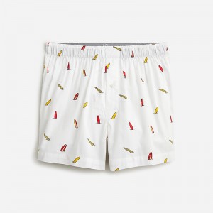 J.Crew Printed boxers Surferboard White Multi Sale | 21MZHQIEB