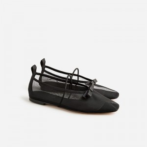 J.Crew Quinn Mary Jane ballet flats in mesh Black Online | 07XRCDESU