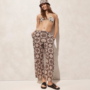 J.Crew Relaxed beach pant in limoncello cotton voile Chocolate Online | 89MADYZLK