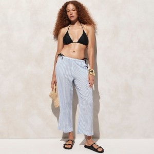 J.Crew Relaxed beach pant in striped airy gauze Brilliant Ocean Stripe Factory Outlet | 52HFPCQBE