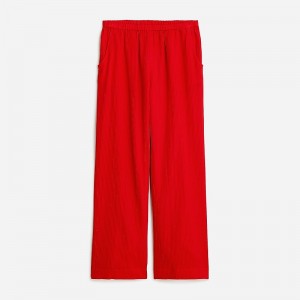 J.Crew Relaxed beach pant in striped airy gauze Venetian Red Online | 80ERSTNOG