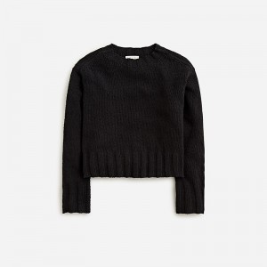 J.Crew Relaxed crewneck beach sweater Black Online | 03YJMEHOB