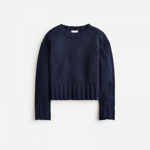 J.Crew Relaxed crewneck beach sweater Navy Factory Outlet | 50ODTMNKP