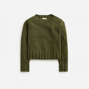 J.Crew Relaxed crewneck beach sweater Rich Olive Outlet | 90IFWKNUD