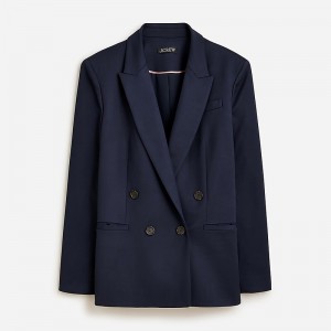 J.Crew Relaxed double-breasted blazer in city twill Navy Clearance | 46MXCAUGR