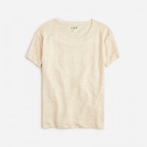 J.Crew Relaxed linen T-shirt Heather Natural USA | 15XKWUOHJ