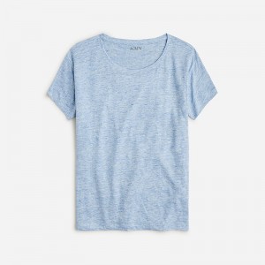 J.Crew Relaxed linen T-shirt Heather Peri Outlet | 97VKIZAOF