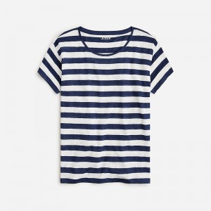 J.Crew Relaxed linen T-shirt Montauk Stripe A Evenin Clearance | 39TQDRAEB