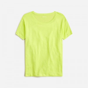 J.Crew Relaxed linen T-shirt Neon Daffodil USA | 13USLFGOV