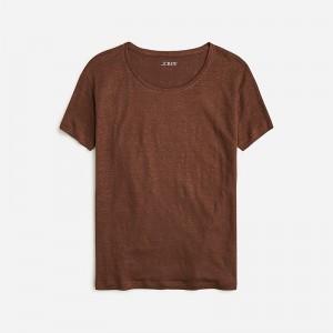 J.Crew Relaxed linen T-shirt Roasted Cocoa Factory Promo | 60VXFZCWL