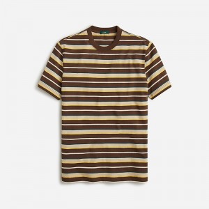 J.Crew Relaxed premium-weight cotton T-shirt Brown Khaki Kurt Stripe Outlet | 98JPNSOUH