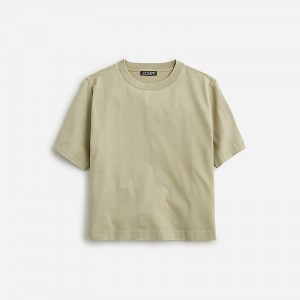 J.Crew Relaxed premium-weight cropped T-shirt Pale Surplus Online | 03ROAYQXD