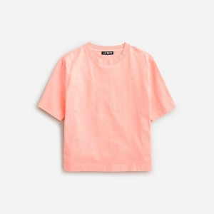 J.Crew Relaxed premium-weight cropped T-shirt Brilliant Peony Factory Outlet | 50LDCTNKF