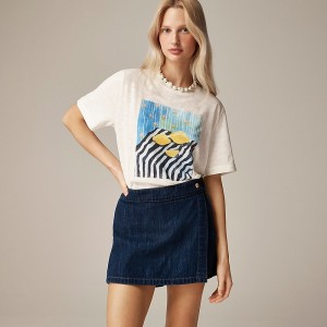 J.Crew Relaxed-fit "Lemons"graphic T-shirt Painted Lemons Stripes Sale | 25NRPXDBK