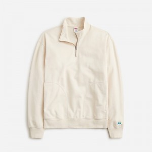 J.Crew Relaxed-fit lightweight french terry quarter-zip sweatshirt Canvas Factory Promo | 65RIEAVKX