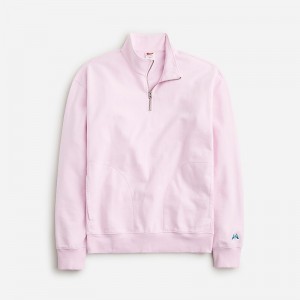 J.Crew Relaxed-fit lightweight french terry quarter-zip sweatshirt Frosty Lavender Clearance | 39OSFIPXJ