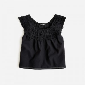 J.Crew Rosalie top in cotton voile Black Clearance | 34BRDOTKZ